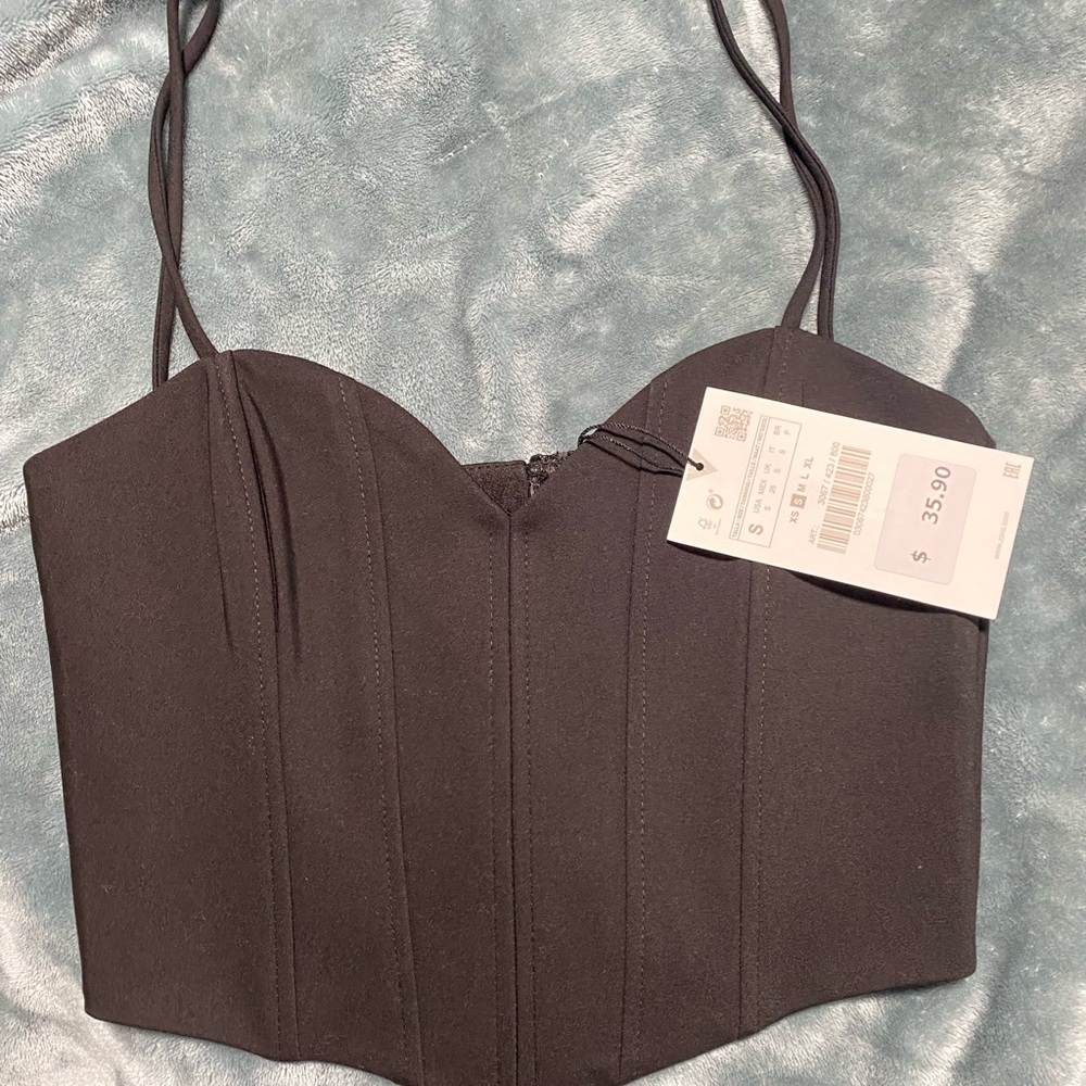 Zara - Black corset top - with tag on it